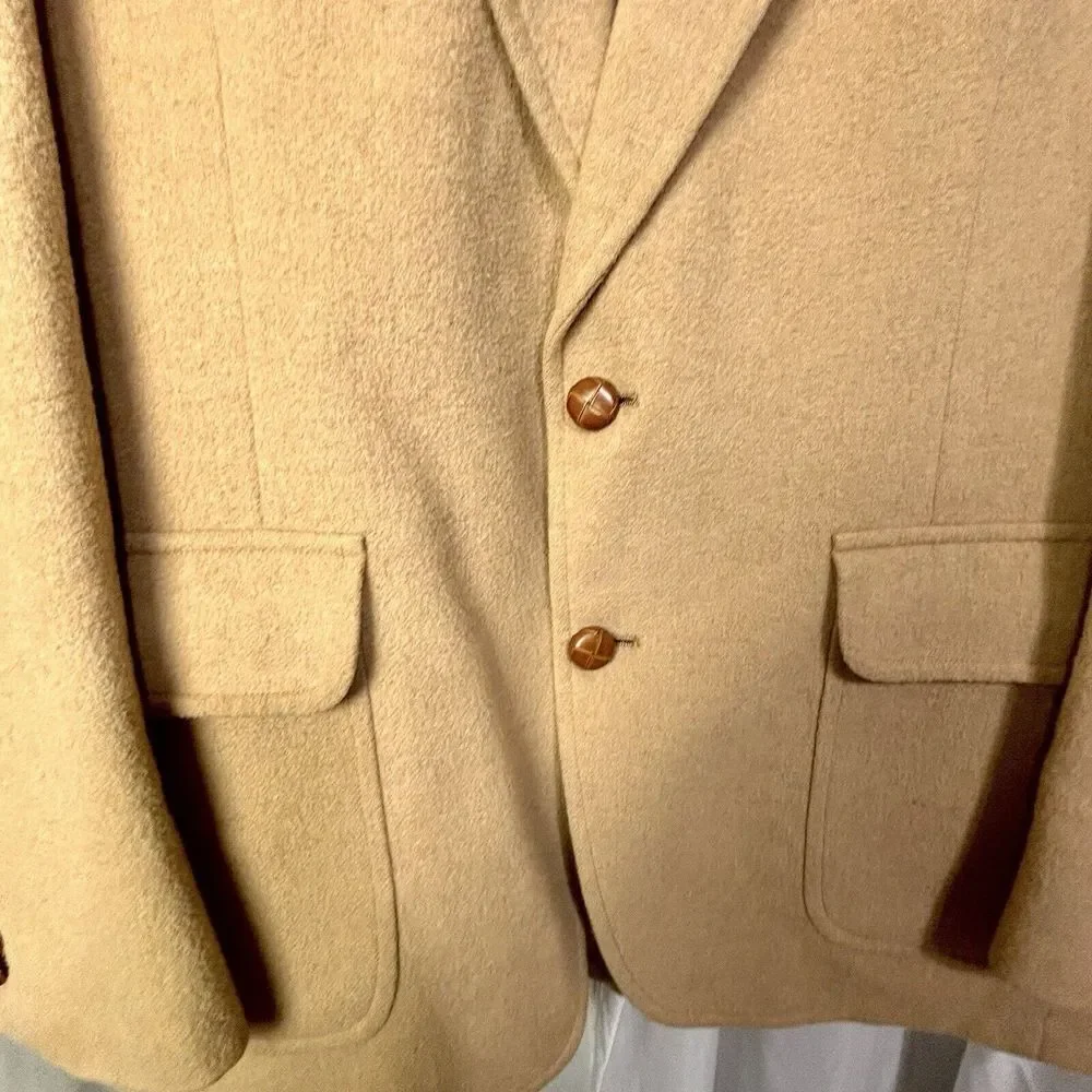 VTG Jos A Bank Executive 100% Camel Hair‎ Blazer Sport Coat Classic Mens 42R EUC